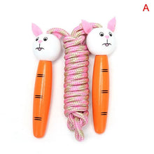 将图片加载到图库查看器，Cute Wood Handle Kids Children Skipping Jump Adjustable Cotton Jump Ropes For Kids Skipping Fitness Rope Wooden Handle Jumping Rope For Children Exercise Workout Activity
