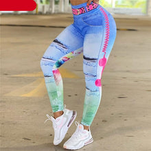 将图片加载到图库查看器，Cute Workout Leggings Women’s Elegant Printed Yoga Leggings Tummy Control Running Pants Telephone 3D Print Women Pants Push Up Running Sports Leggings Slim Pants Female Casual Trousers Modern Fitness Legging
