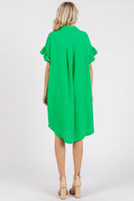 将图片加载到图库查看器，Button Down Flounce Sleeve Dress with Pockets – Casual, Comfortable, Feminine and Functional Dress with Button Front and Flounce Sleeves
