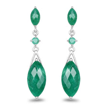 Load image into Gallery viewer, 8.52 Carat Dyed Emerald &amp; Emerald .925 Sterling Silver Earrings
