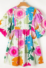 Load image into Gallery viewer, Modern Floral Print Tie Neck Dress Elegant &amp; Timeless Colorful Dress
