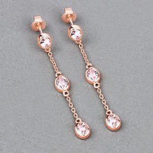 Load image into Gallery viewer, 1.62 Carat Genuine Morganite .925 Sterling Silver Earrings
