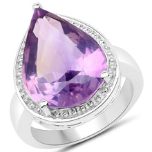将图片加载到图库查看器，9.00 Carat Genuine Amethyst .925 Sterling Silver Ring
