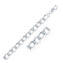 Load image into Gallery viewer, Rhodium Plated 8.4mm Sterling Silver Curb Style Bracelet
