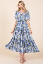 将图片加载到图库查看器，New Summer Floral Tie Waist Flutter Sleeve Tiered Dress For Women – Feminine, Elegant, Cheerful, Bohemian Chic, Flowy &amp; Graceful
