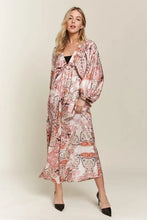 将图片加载到图库查看器，Printed V-Neck Batwing Sleeve Summer Dress For Women – Vibrant Print, Chic &amp; Relaxed, Flattering, Effortlessly Stylish
