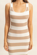 Load image into Gallery viewer, Striped Scoop Neck Wide Strap Knit Dress For Women –Comfortable &amp; Stylish Dress with Timeless Stripes and Flattering Scoop Neck Design
