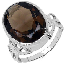 Load image into Gallery viewer, 26.52 Carat Genuine Smoky Quartz .925 Sterling Silver Ring, Pendant and Earrings Set
