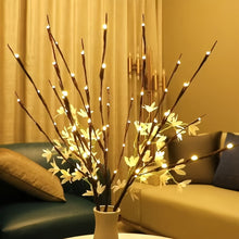 Load image into Gallery viewer, 2pcs Set of Artificial Tree Branch LED Lights - Battery-Powered, 20 Leds Per Vase, Vase-Filled Decorative Lights for Home, Romantic Bedside Lamp, Christmas, Halloween, Thanksgiving, Hanukkah, Wedding, Valentine'S Day, Metal &amp;
