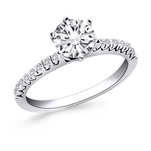 Load image into Gallery viewer, 14k White Gold Engagement Ring with Fishtail Diamond Accents
