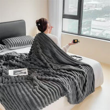 Load image into Gallery viewer, Ultra-Soft Double-Sided Fleece Blanket – Gray (All-Season)
