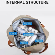 Load image into Gallery viewer, Nylon Duffel Bag for Travel – Large Capacity, Foldable, Shoe Compartment – Men &amp; Women
