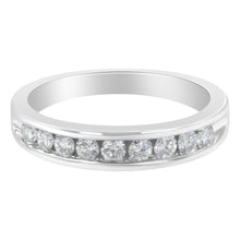 Load image into Gallery viewer, 18K White Gold Round Diamond 1/2 Cttw Channel Band Ring
