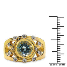 Load image into Gallery viewer, 14K Yellow Gold Plated 3.42 Carat Genuine Blue Topaz &amp; White Topaz .925 Sterling Silver Ring
