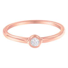 将图片加载到图库查看器，14K Rose Gold Plated .925 Sterling Silver Miracle Set Diamond Ring (1/20 Cttw, J-K Color, I1-I2 Clarity) - Size 6
