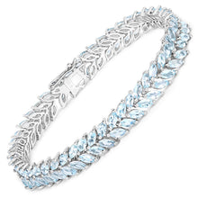 Load image into Gallery viewer, 10.12 Carat Genuine Aquamarine .925 Sterling Silver Bracelet
