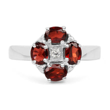 Load image into Gallery viewer, 2.02 Carat Genuine Garnet &amp; White Topaz .925 Sterling Silver Ring
