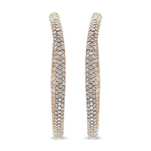 将图片加载到图库查看器，18K Rose Gold 6.90 Cttw Pave Set Diamond Inside Out Eternity Hoop Earrings (F-G Color, VS1-VS2 Clarity)
