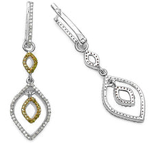 Load image into Gallery viewer, 1.00 Carat Genuine White Diamond &amp; Yellow Diamond .925 Sterling Silver Earrings
