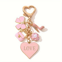 Load image into Gallery viewer, A Cute And Compact Pink Bag with a Heart-Shaped Oil Drop Keychain, Perfect As a Mini Decorative Accessory Or Gift for Cosmetics
