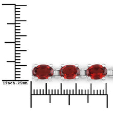 Load image into Gallery viewer, 15.30 Carat Genuine Garnet .925 Sterling Silver Bracelet
