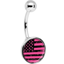 将图片加载到图库查看器，Pink American Flag Belly Ring
