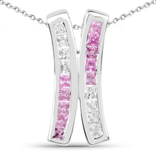 Load image into Gallery viewer, 1.08 Carat Genuine Pink Sapphire and White Sapphire .925 Sterling Silver Pendant
