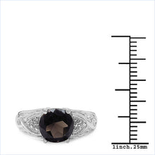 Load image into Gallery viewer, 2.59 Carat Genuine Smoky Quartz &amp; White Topaz .925 Sterling Silver Ring
