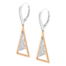 Load image into Gallery viewer, 14K Rose and White Gold 3/8 Cttw Diamond Windchime Drop and Dangle Earring (G-H Color, SI1-SI2 Clarity)
