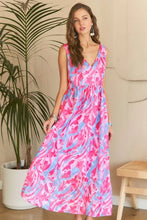 Load image into Gallery viewer, New Summer Abstract Floral V-Neck Maxi Dress – Elegant, Artistic Print, Flattering Silhouette, Sophisticated Glamour
