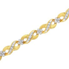 将图片加载到图库查看器，10K Yellow Gold Round-Cut Diamond Infinite Love Bracelet (1.00 cttw, I-J Color, I2-I3 Clarity)
