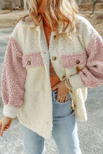 Load image into Gallery viewer, Women Cute Sherpa Jacket with Button Closure and Collared Neck in Elegant Retro Style
