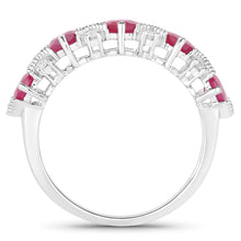 Load image into Gallery viewer, 1.61 Carat Genuine Ruby and White Diamond 14K White Gold Ring
