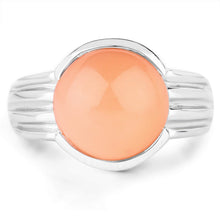将图片加载到图库查看器，6.00 Carat Genuine Peach Moonstone .925 Sterling Silver Ring
