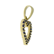 Load image into Gallery viewer, .37ct Sapphire Heart Love Pendant 10KT Yellow Gold
