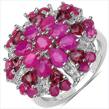 将图片加载到图库查看器，3.90 Carat Genuine Ruby &amp; Rhodolite .925 Sterling Silver Ring
