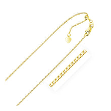 Load image into Gallery viewer, 10k Yellow Gold Adjustable Box Chain 0.85mm
