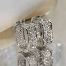 Load image into Gallery viewer, Dainty Paved CZ Hoop Earrings 18k Gold Plated Ear Jewelry
