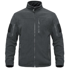 将图片加载到图库查看器，Dark Blue Warm Multi-Pockets Outdoor Tactical Fleece Jacket Soft Unique Style Jacket Work Coats Men's Windbreaker Jacket Sport Hiking Coat For Winter And Autumn
