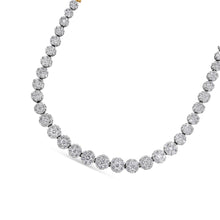 将图片加载到图库查看器，IGI Certified 14K Yellow Gold 14 3/4 cttw Pave Set Round-Cut Diamond Riviera Necklace (F-G Color, S2-I1 Clarity)

