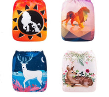 Load image into Gallery viewer, Most Popular Digital Position Baby Cloth Diaper with Microfiber Insert In Modern Printed Design For Baby Boys and Baby Girls KIds
