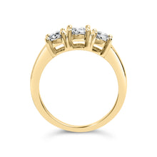将图片加载到图库查看器，10K Yellow Gold 1/2 Cttw Miracle Set Round Diamond Three Stone Illusion Plate Ring (I-J Color, I2-I3 Clarity) - Size 7

