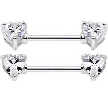 将图片加载到图库查看器，14G 9/16 Multi Color Heart Gem Barbell Nipple Ring Pack Set of 6
