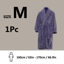 Load image into Gallery viewer, Unisex Extra Warm Coral Fleece Bathrobe Mens and Women Adult Robes for Your Bathroom Bath Towel Bedroom Shawl Collar Robes, Valentines gift for lovers
