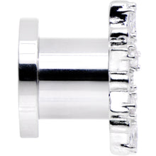 Load image into Gallery viewer, 0G Clear Gem Flower Frame Screw Fit Tunnel Plug Set
