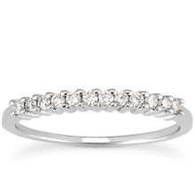 将图片加载到图库查看器，14k White Gold Raised Shared Prong Diamond Wedding Ring Band
