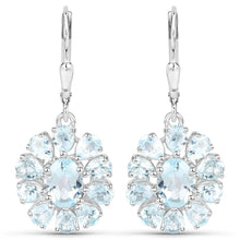 将图片加载到图库查看器，14.02 Carat Genuine Blue Topaz and White Topaz .925 Sterling Silver 3 Piece Jewelry Set (Ring, Earrings, and Pendant w/ Chain)
