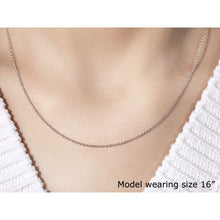 将图片加载到图库查看器，14k White Gold Round Cable Link Chain 1.3mm
