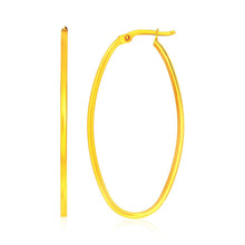 Load image into Gallery viewer, 14k Yellow Gold Slim Oval Shape Hoop Earrings
