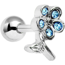 Load image into Gallery viewer, 16G 1/4 Aqua Gem Petal Flower Right Ear Cartilage Earring
